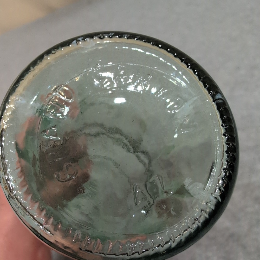 Coca-Cola Glass Bottle Grand Canyon Embossed Green Tinted Contour Soda Bottle - Picture 3 of 4